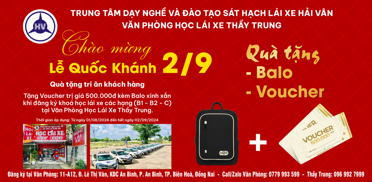 Khuyễn mãi ngày quốc khánh 2/9 học lái xe