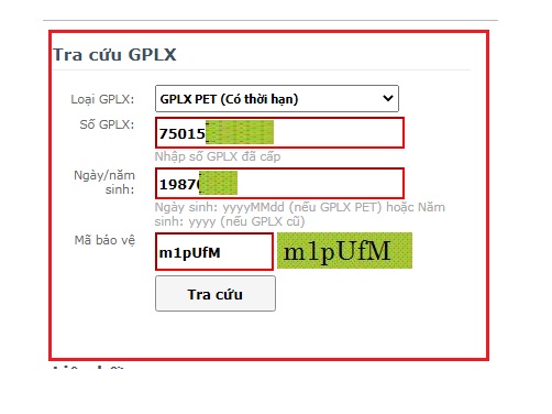 tra cứu giấy phép lái xe 2