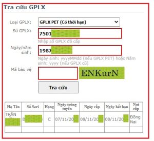 tra cứu giấy phép lái xe 3